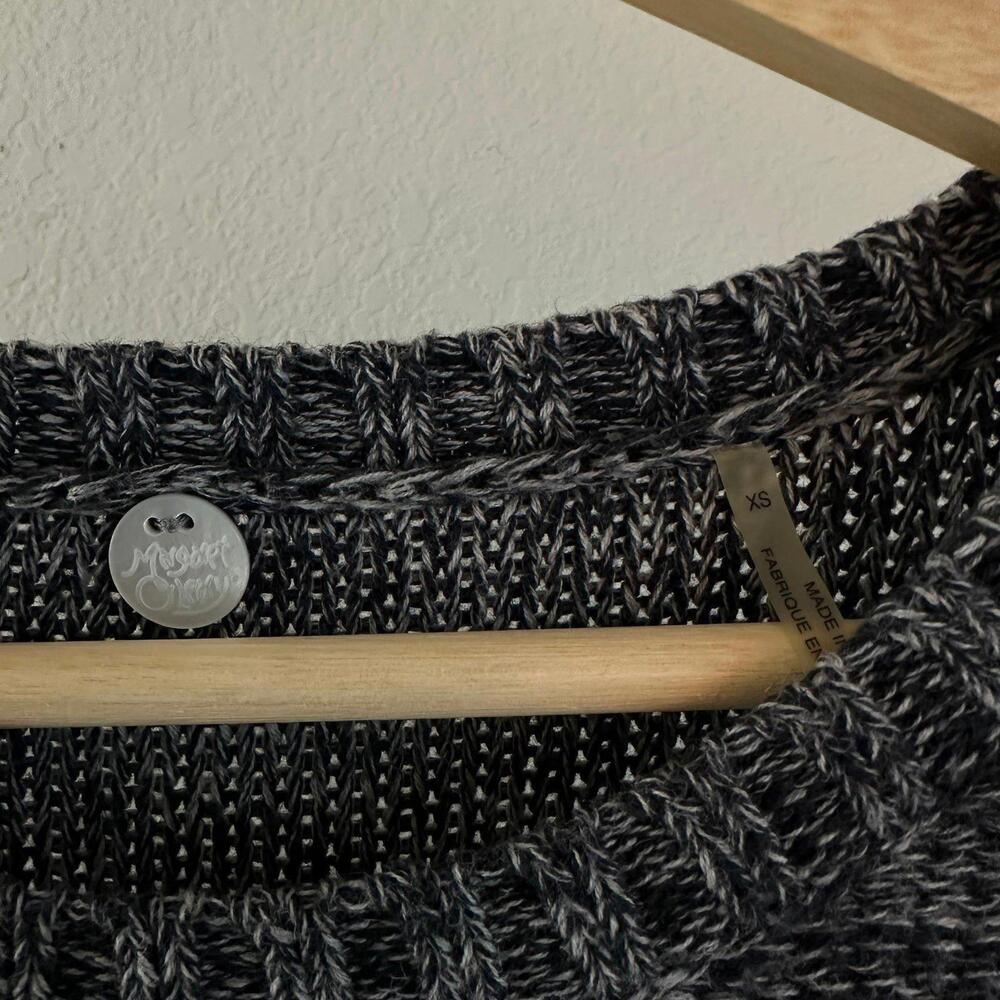 XS Womens Margaret OLeary Crewneck Sweater - 100% Cotton - Heathered Navy - Picture 3 of 5